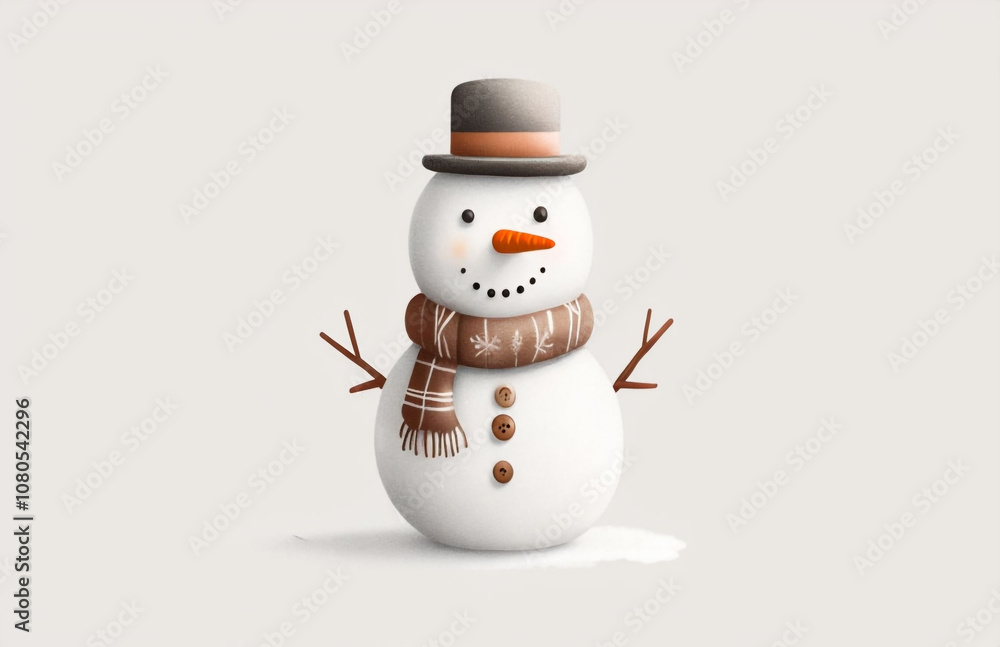 snowman with hat and scarf snowman with hat and scarf