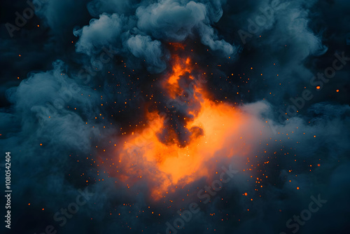 Abstract Background - Fire, Smoke, and Sparks