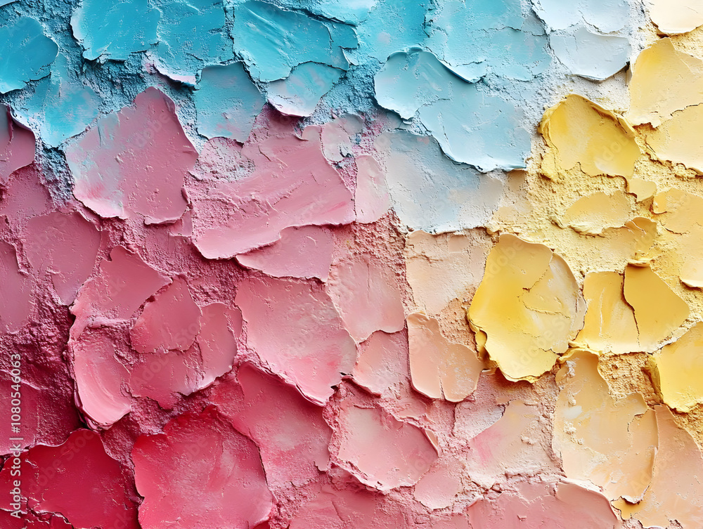 Abstract Background - Pink, Yellow, and Blue Textured Painting Abstract Background - Pink, Yellow, and Blue Textured Painting