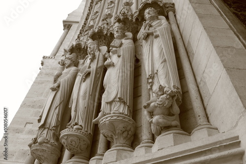  Notre Dame Cathedral rview in sepia tone photo