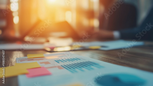 Wallpaper Mural Strategic Planning Session, professionals collaborating in a meeting room, analyzing time management charts for effective decision making Torontodigital.ca