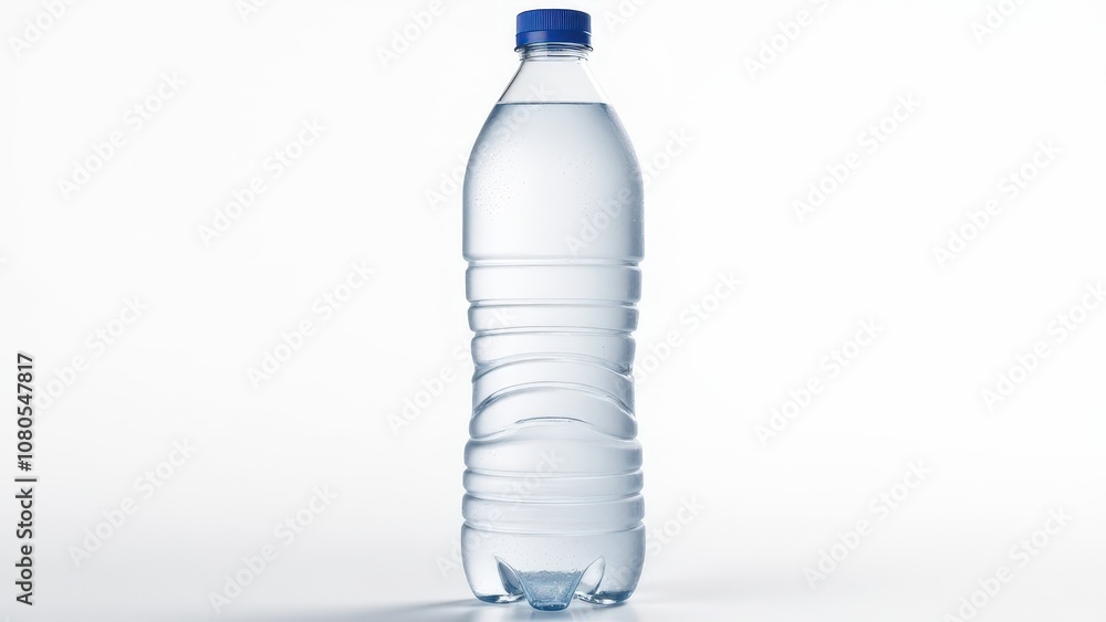 Professional water bottle design mockup with condensation, blank label area, and shadows for branding. Professional water bottle design mockup with condensation, blank label area, and shadows for branding.