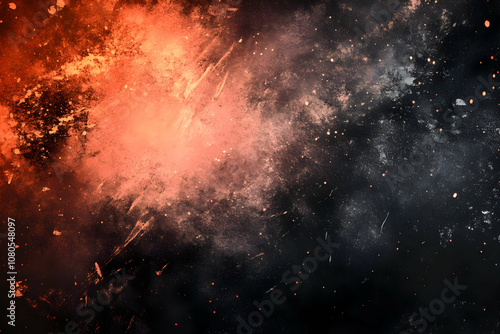 Abstract Background - Dark Orange and Black Grunge Texture