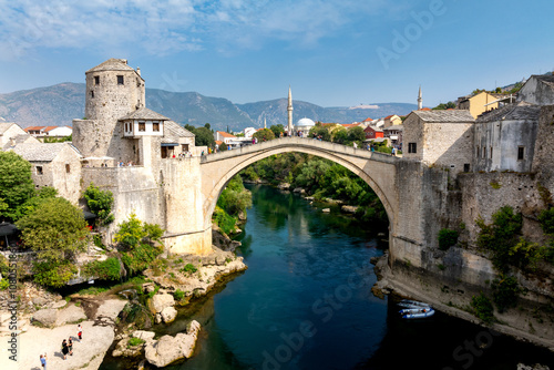 defaultAerial View of Mostar and the Historic Stari Most photo