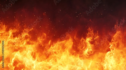 Wallpaper Mural Fire, isolated on a black background, flat lay Torontodigital.ca