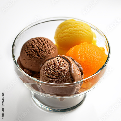 glace chocolat, orange, confiture, gelée, zeste,  aliment, dessert, bonbon, crème, glace, brun, crème glacée, blanc, casse-croûte, , lait, frais, délicieux, cacao, gros plan, délicieux, isolé, photo