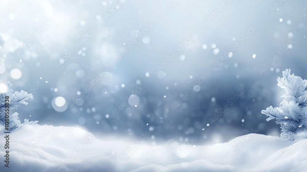 Abstract winter wonderland background with soft, bokeh lights and a snowy landscape. Perfect for creating festive designs, banners, and greeting cards. Abstract winter wonderland background with soft, bokeh lights and a snowy landscape. Perfect for creating festive designs, banners, and greeting cards.