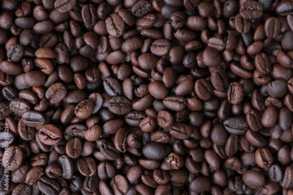 Roasted coffee beans for background Roasted coffee beans for background