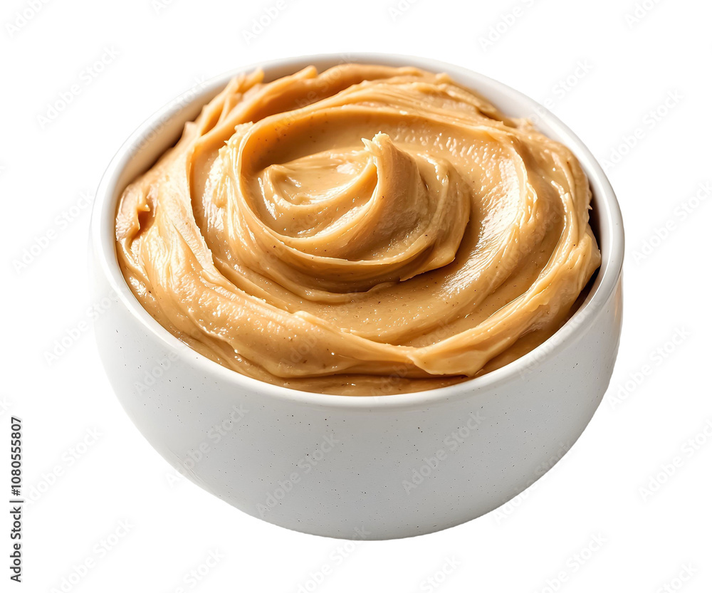 Fototapeta premium peanut butter on white background 