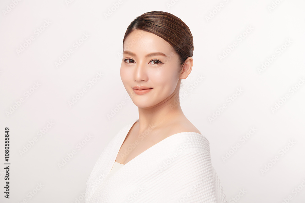 Beautiful young asian woman with clean fresh skin on white background, Face care, Facial treatment, Cosmetology, beauty and spa, Asian women portrait. Beautiful young asian woman with clean fresh skin on white background, Face care, Facial treatment, Cosmetology, beauty and spa, Asian women portrait.
