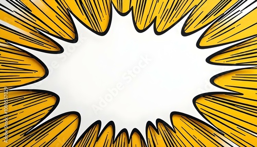 Yellow comic book style explosion background with copy space in the center