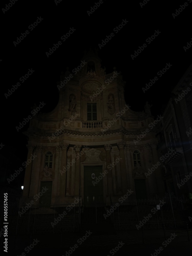 church of the holy sepulchre at night CATANIA SICILY church of the holy sepulchre at night CATANIA SICILY