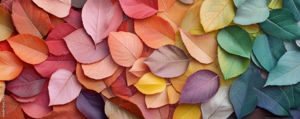 A vibrant arrangement of colorful leaves in various shades and shapes. A vibrant arrangement of colorful leaves in various shades and shapes.