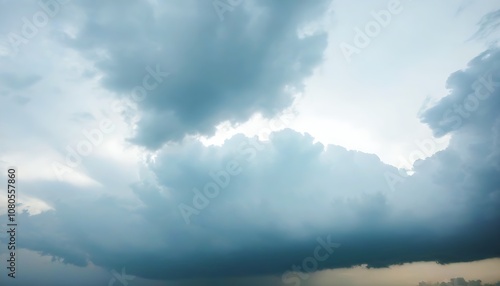 Dense clouds over Asian sky, creating a dramatic and stormy atmosphere. photo