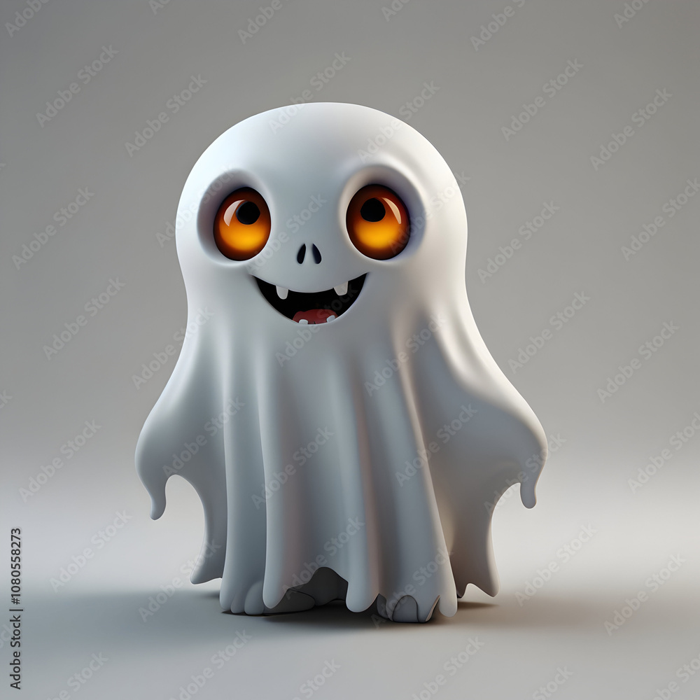 3d cartoon White ghost Hallooween 3d cartoon White ghost Hallooween