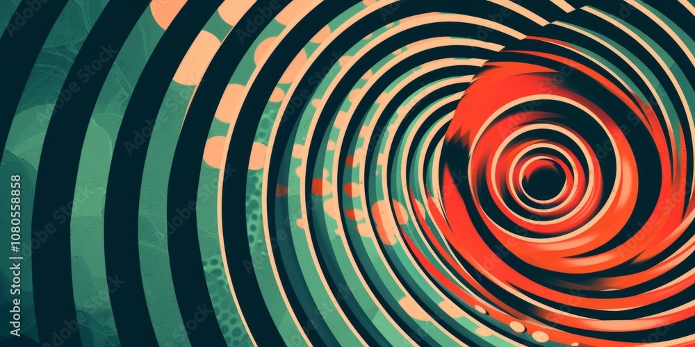 A captivating abstract design featuring swirling red and green spirals, creating a mesmerizing optical illusion. A captivating abstract design featuring swirling red and green spirals, creating a mesmerizing optical illusion.