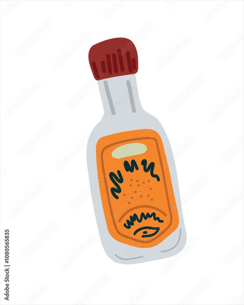 Tequila bottle with a vibrant label Tequila bottle with a vibrant label