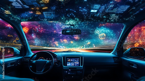Driving vision, wallpaper, driving view inside the car