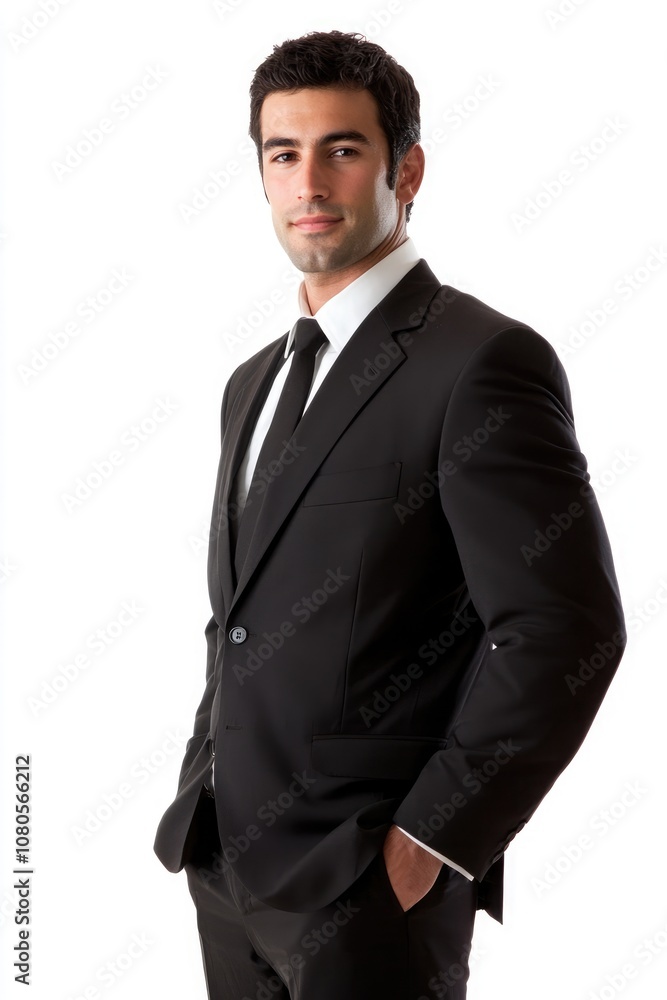 Fototapeta premium Professional portrait of confident businessman in formal attire, polished business look