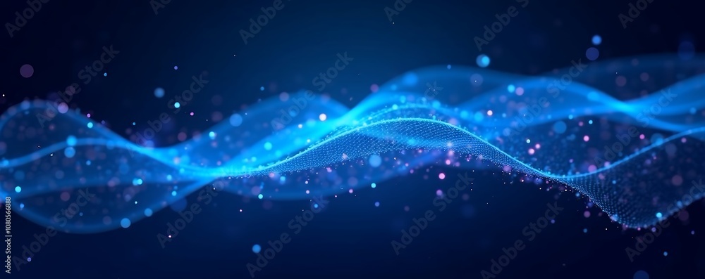 Futuristic Digital Network: Glowing Nodes and Particles in Motion Futuristic Digital Network: Glowing Nodes and Particles in Motion