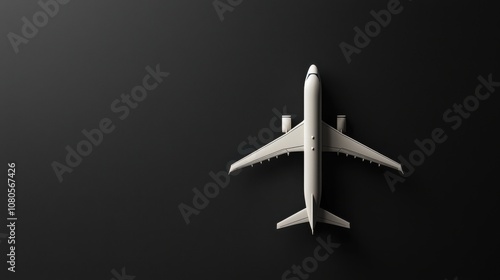 Wallpaper Mural Airplane symbol midflight minimalist design digital art smooth shadow top view airborne plane icon Torontodigital.ca