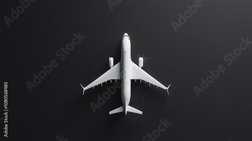 Soaring minimalist plane icon airborne view graphic design digital environment aerial perspective iconic concept