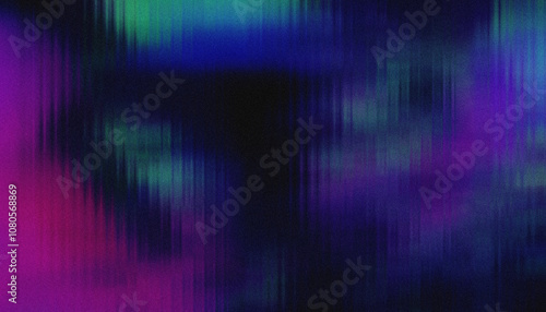 Abstract blurred grainy neon gradient background texture. Digital grain dust soft noise ribbed glass fluted smeared texture effect pattern wallpaper background. Unique and creative.