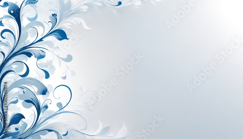 White paper background with blue flourishes and copy space