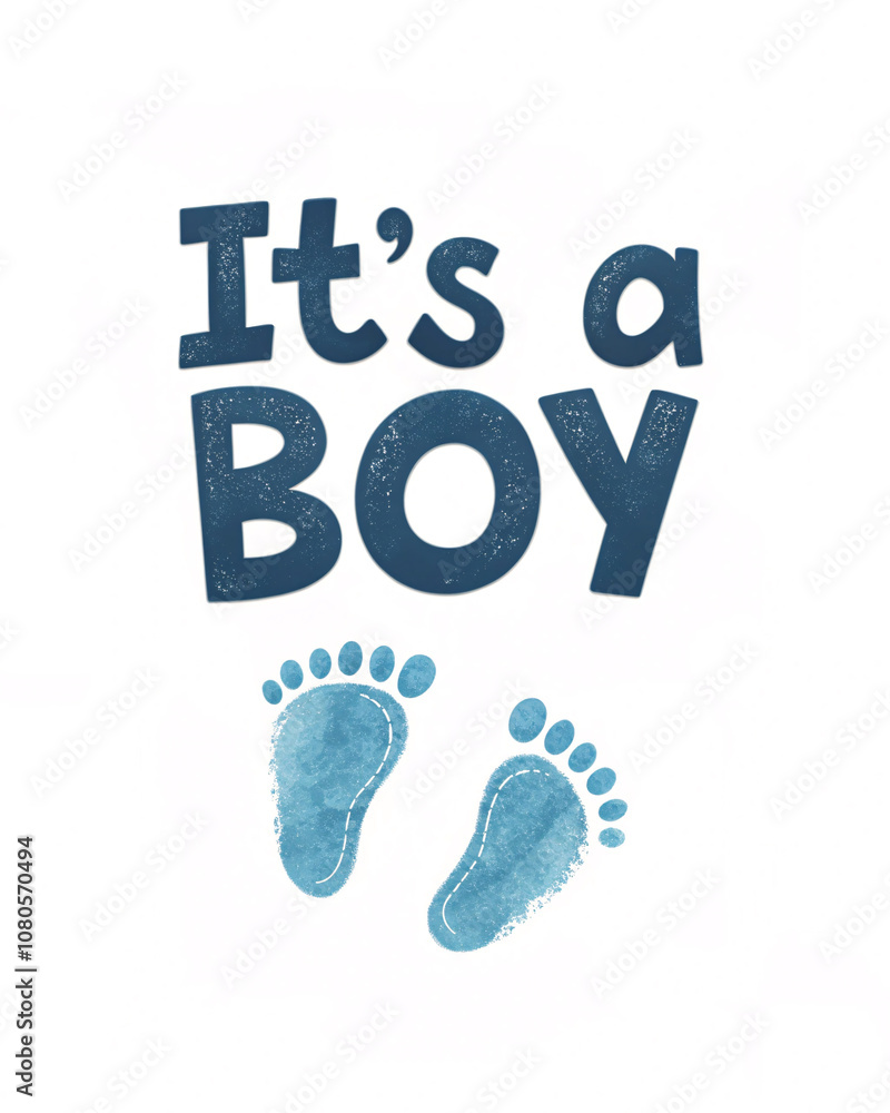 It's a Boy Greeting Card with Tiny Footprints It's a Boy Greeting Card with Tiny Footprints
