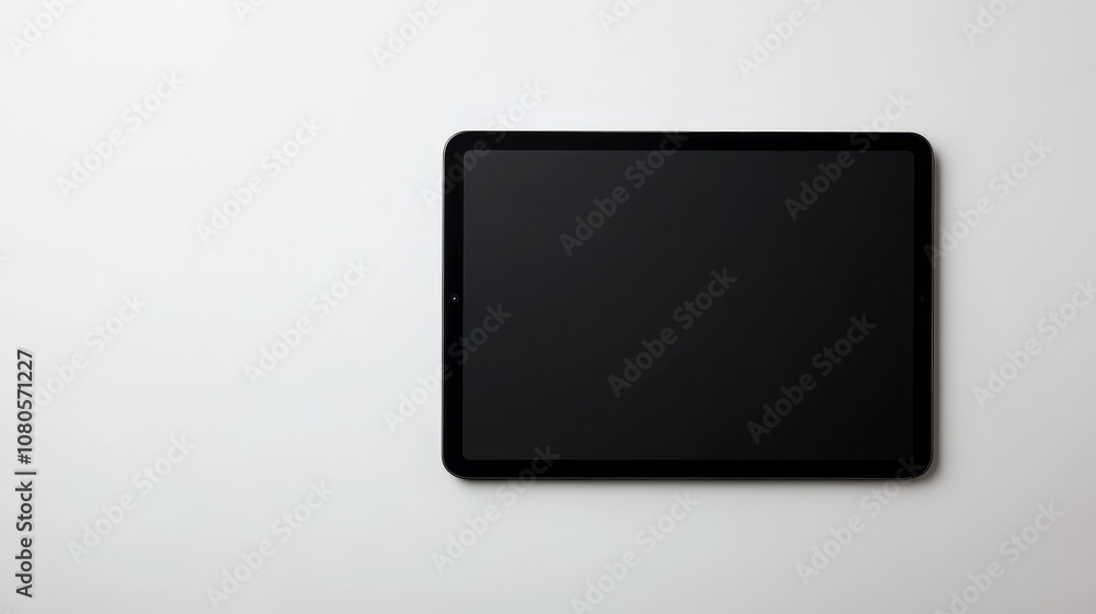 A sleek black tablet positioned against a minimalistic white background, showcasing a modern design that enhances productivity and creativity in digital workspaces. A sleek black tablet positioned against a minimalistic white background, showcasing a modern design that enhances productivity and creativity in digital workspaces.