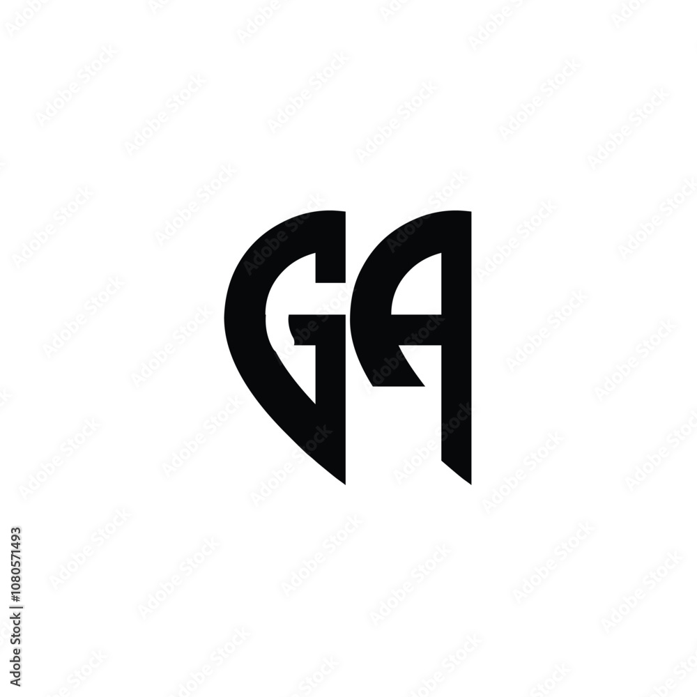 GA monogram logo design letter text name symbol monochrome logotype alphabet character simple logo GA monogram logo design letter text name symbol monochrome logotype alphabet character simple logo