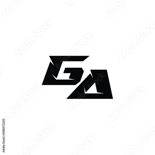 GA monogram logo design letter text name symbol monochrome logotype alphabet character simple logo