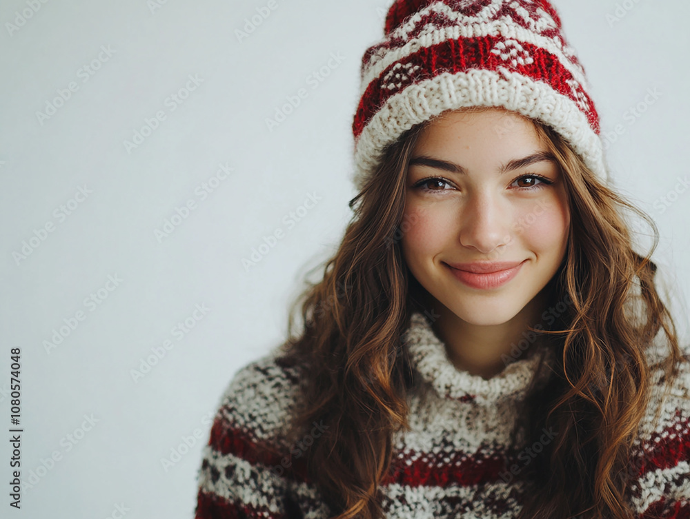 Young beautiful Christmas beauty Young beautiful Christmas beauty