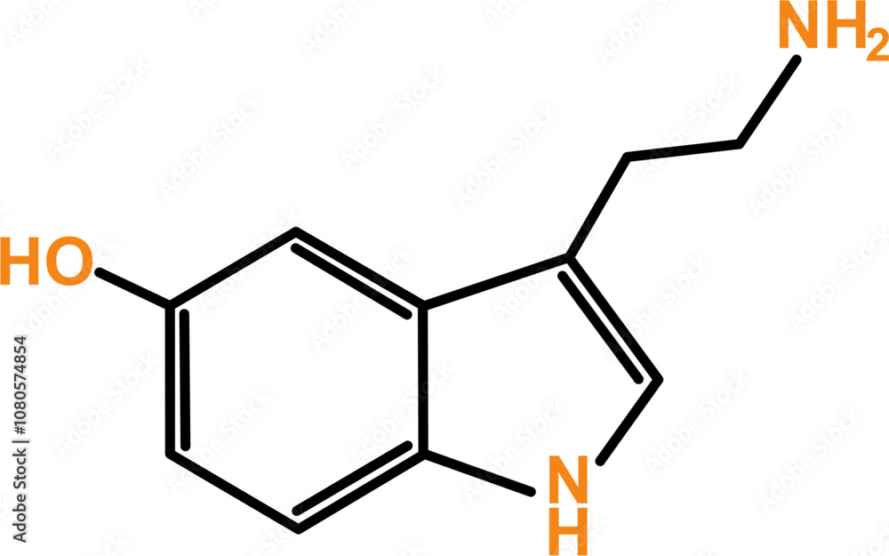 Fototapeta premium Chemical Structure of Serotonin
