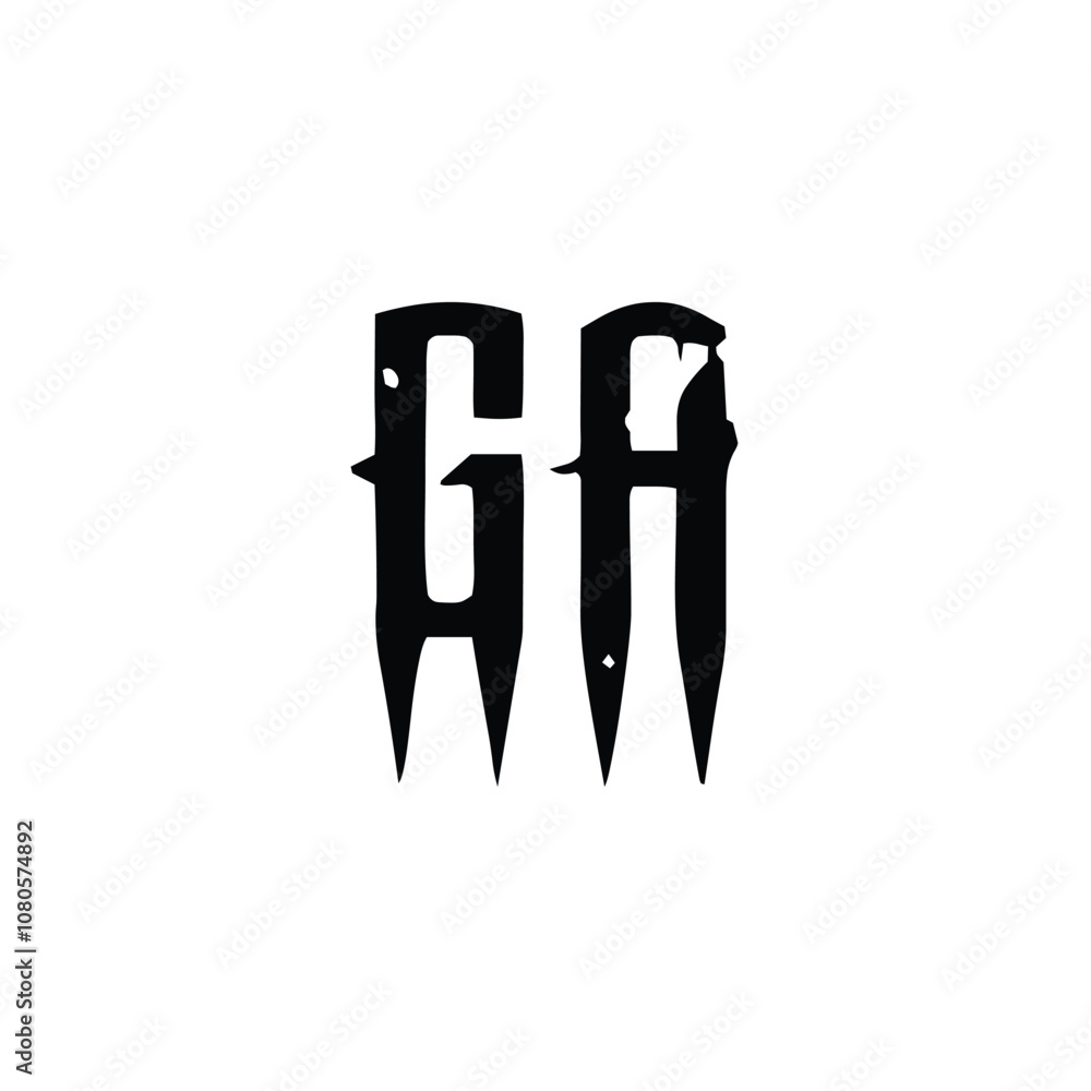 GA monogram logo design letter text name symbol monochrome logotype alphabet character simple logo GA monogram logo design letter text name symbol monochrome logotype alphabet character simple logo