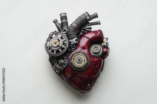 A steam punk human heart made of clockwork gears.