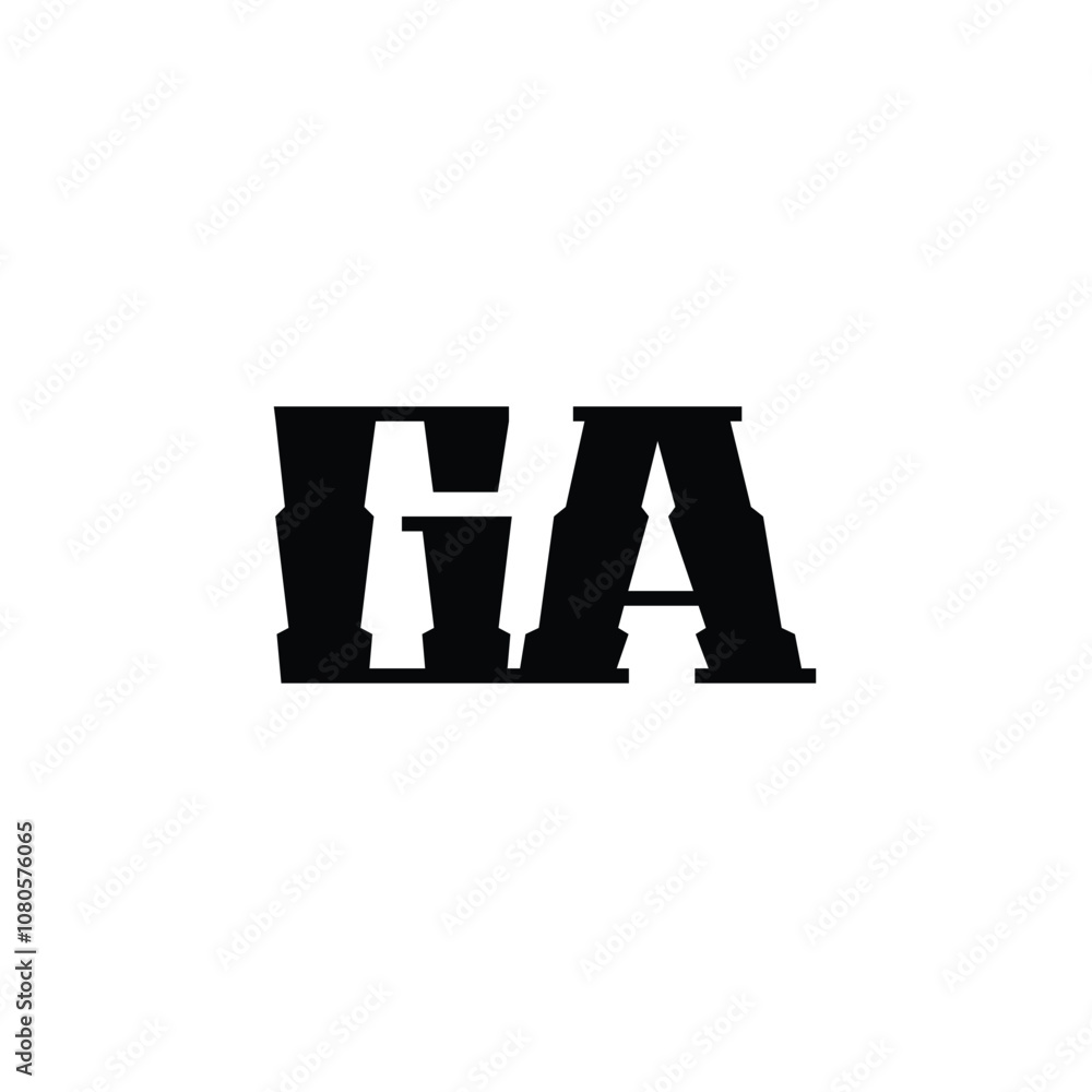 GA monogram logo design letter text name symbol monochrome logotype alphabet character simple logo GA monogram logo design letter text name symbol monochrome logotype alphabet character simple logo