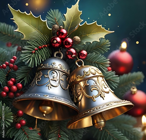 christmas bells on a tree
