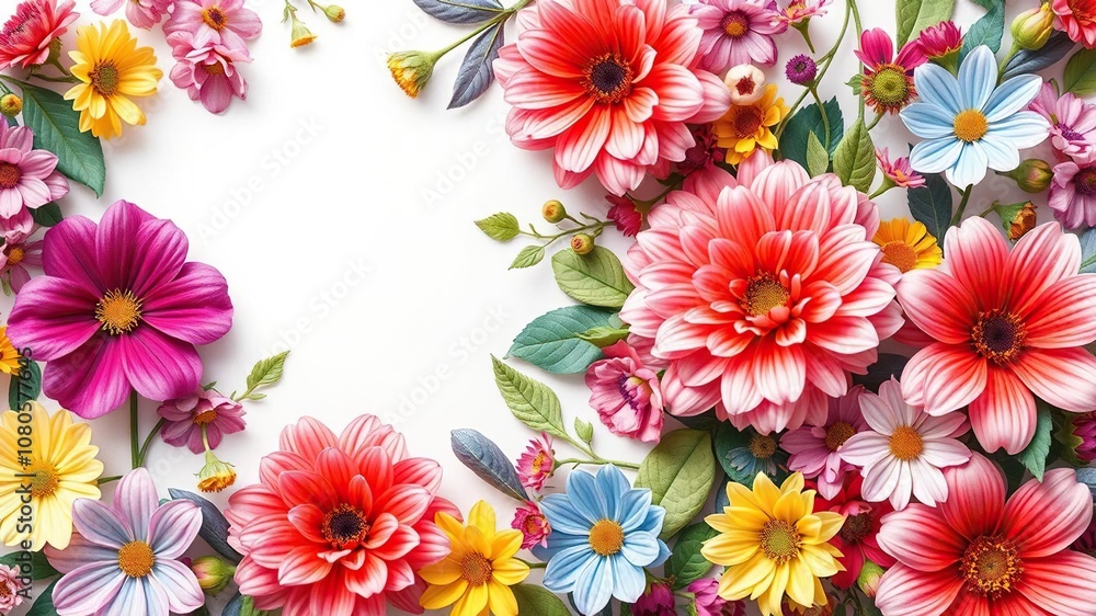 Vibrant Floral Background with Mixed Blooms, spring florals, floral background, mixed flowers Vibrant Floral Background with Mixed Blooms, spring florals, floral background, mixed flowers