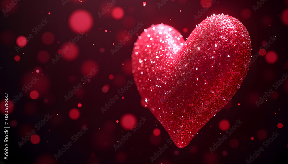 Glitter heart background with sparkling red and pink glitter creating a large heart shape on a dark backdrop, glamorous and celebratory Glitter heart background with sparkling red and pink glitter creating a large heart shape on a dark backdrop, glamorous and celebratory