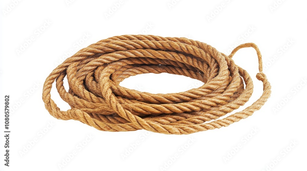 Rolled Natural Fiber Rope on White Background for Craft Projects, Home Decor, and Outdoor Activities with a Flexible and Durable Design Rolled Natural Fiber Rope on White Background for Craft Projects, Home Decor, and Outdoor Activities with a Flexible and Durable Design