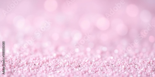 Soft focus with pastel pink glitter and scattered twinkly lights, subtle shine, gentle shimmer