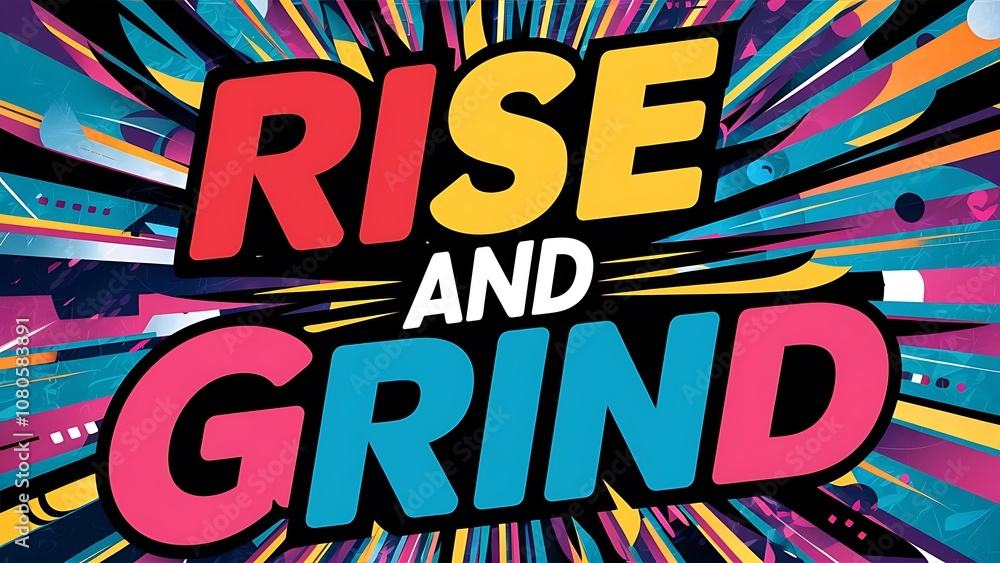 Rise and Grind Illustartion,Typography,Banner,Poster T-shirt Design Motivational Quote Rise and Grind Illustartion,Typography,Banner,Poster T-shirt Design Motivational Quote