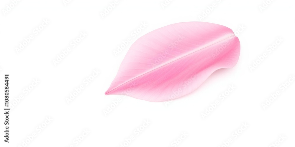 Soft pink rose petal on white background, soft pink, muted Soft pink rose petal on white background, soft pink, muted
