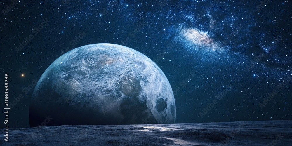 Ethereal celestial body suspended in dark blue cosmos, cosmos, void, universe, intergalactic Ethereal celestial body suspended in dark blue cosmos, cosmos, void, universe, intergalactic
