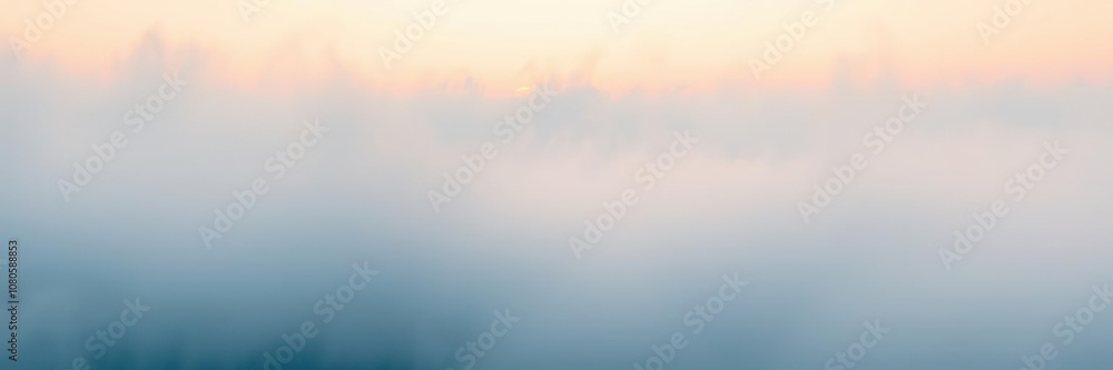 Soft glowing mist rises from a vast empty space, soft focus, serene environment Soft glowing mist rises from a vast empty space, soft focus, serene environment