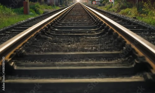 3d view of train tracks