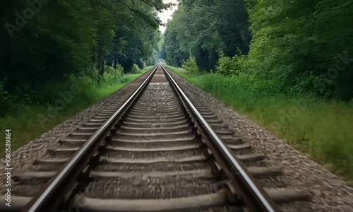 3d view of train tracks