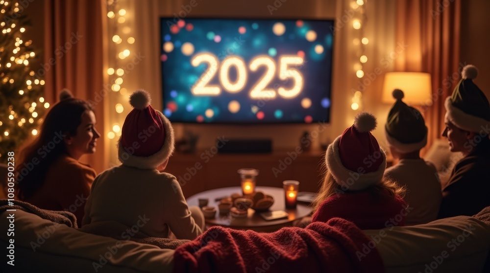 Festive Family Gathering in a Cozy Living Room Festive Family Gathering in a Cozy Living Room