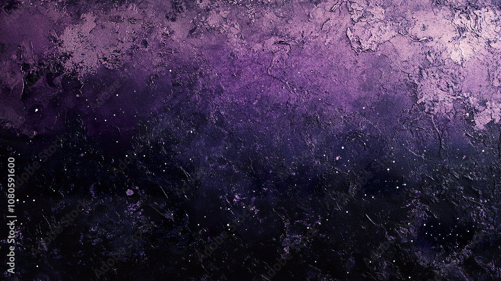 textured abstract painting with blend of purple and black hues, creating cosmic and mysterious atmosphere. textured abstract painting with blend of purple and black hues, creating cosmic and mysterious atmosphere.